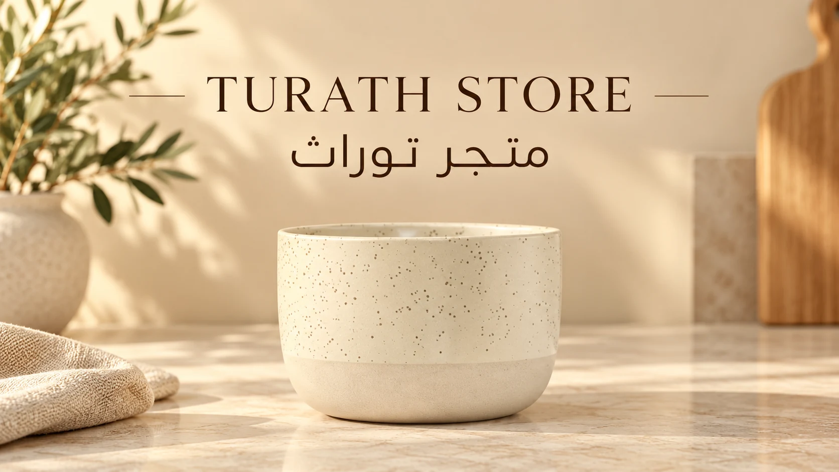 TURATH STORE · متجر توراث — cream speckled dining bowl